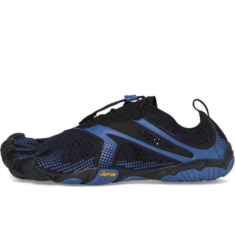 NEW VIBRAM men's v-run running shoes in black/blue
